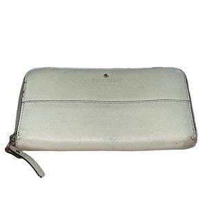 Kate Spade Zip Around Leather Wallet Beige